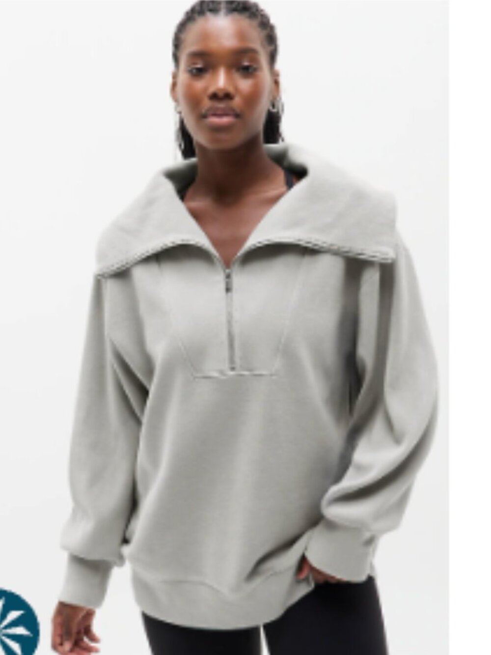 Athleta Ottoman Rib 1/4 Zip Sweatshirt - Featherstone Size S